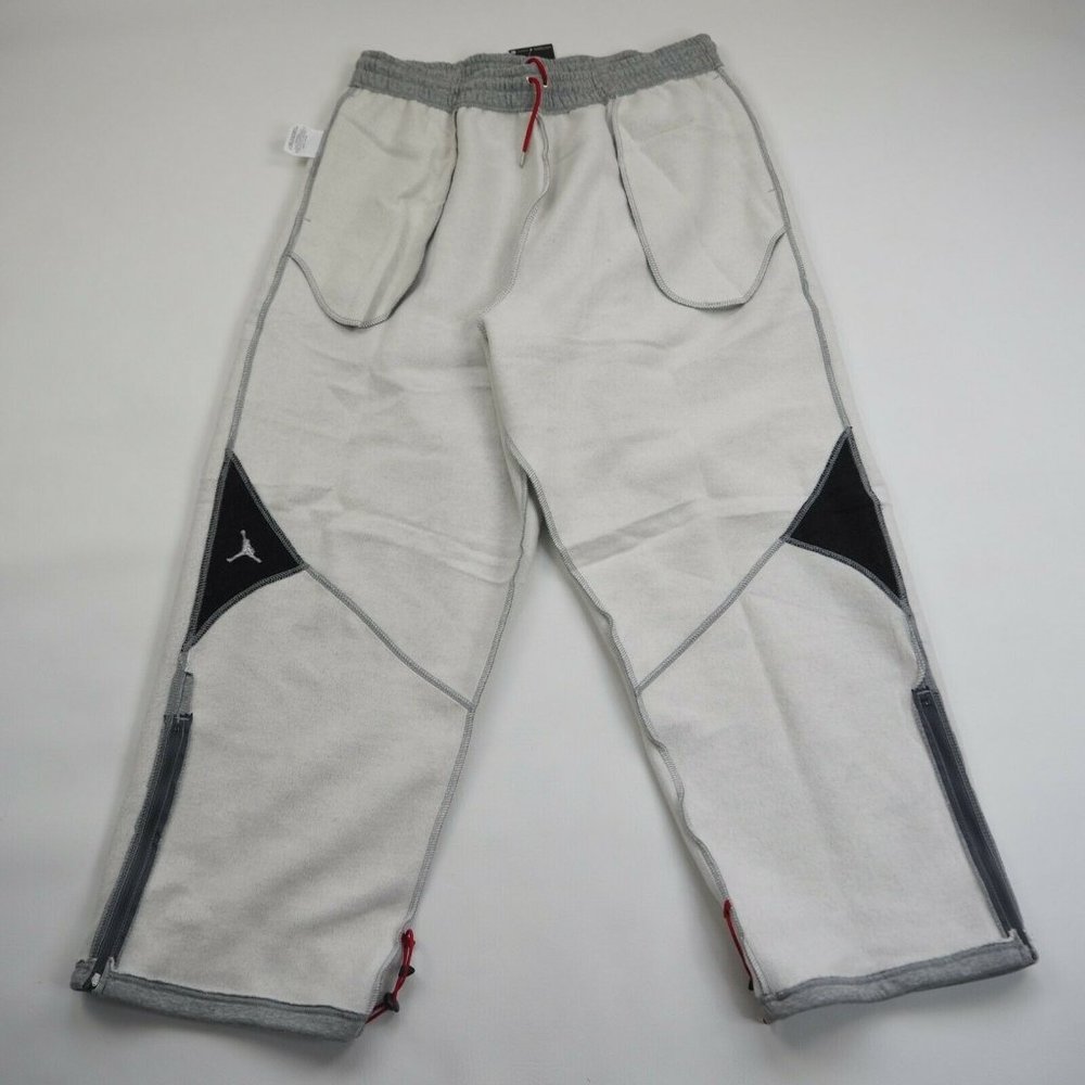 Nike Air Jordan Classic Fit Warmup Fleece Mens Pants Retro Grey - Picture 6 of 7